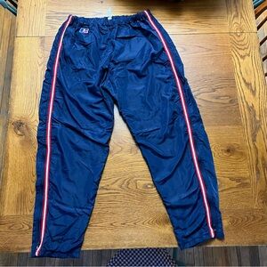 Y2K Russell Athletic strip zip leg athletic windbreaker lined pants